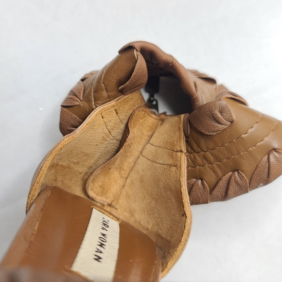 Zara Woman Brown Open Toe Leather Ankle Strap 5 inch High Heels Size 6.5 (37) - Picture 14 of 15